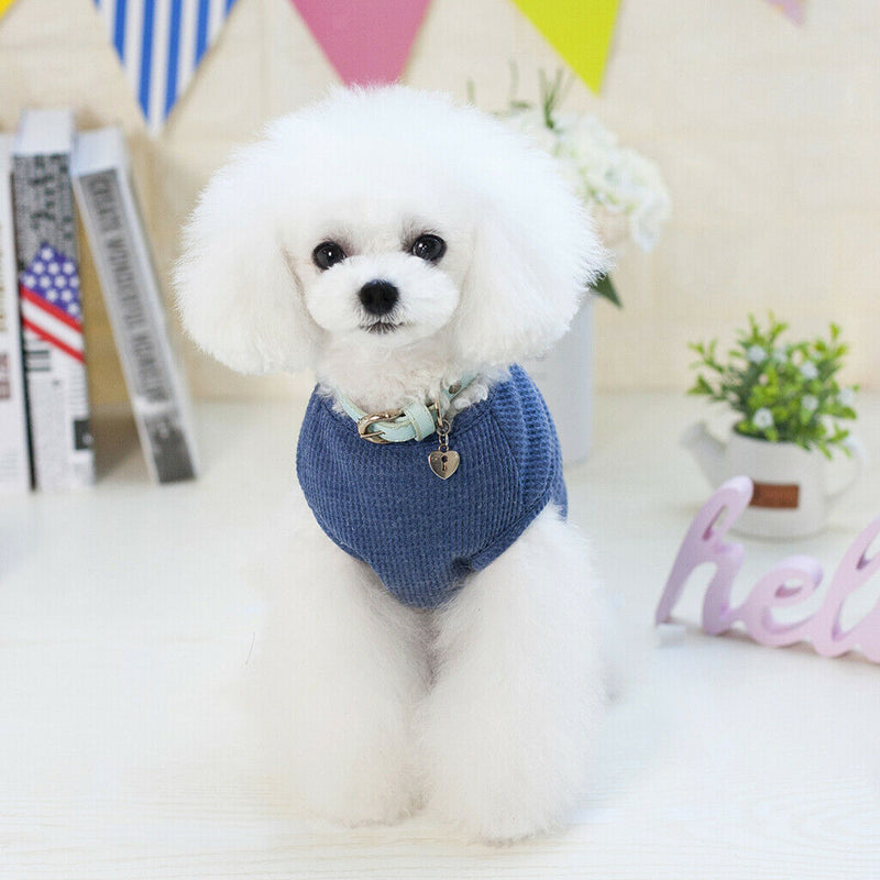 2pcs Cute Dog Korean Style T-shirt Clothes Summer Vest Puppy Costumes S L