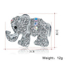 1X Fashion Personality Elephant Women's Brooch Pin Rhinestone Covered Scarv