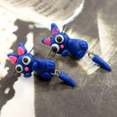 Cute Cartoon Blue Cat Dangles Earrings Creative Ear Drop Women Jewelry Gift