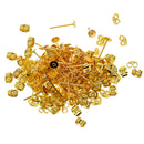 200 Pairs 4mm Iron Earring Posts and Backs Jewelry DIY Earring