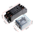 DC 12V 5A Coil Power Relay MY2NJ HH52P-L 8 Pins DPDT LED with Socket Base