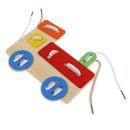 Wooden Educational Toys for Kids Toddler - Learn to Lace Thread Sew Buttons