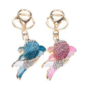 Women Lady Handbag Pendant Charming Rhinestone Fish Carp Metal Keychain Keyring
