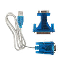 1M USB to RS232 Serial 9 Pin Adapter Cable w DB9 Female to DB25 Male Connec