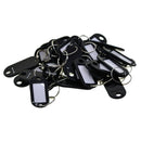 50sets Key Ring Tags Plastic Name Label ID Keys Tag Luggage Fob Rings Black