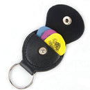 New Guitar Picks Holder Case Keychain Black Leather Plectrum Case Bag 1X Gift LJ