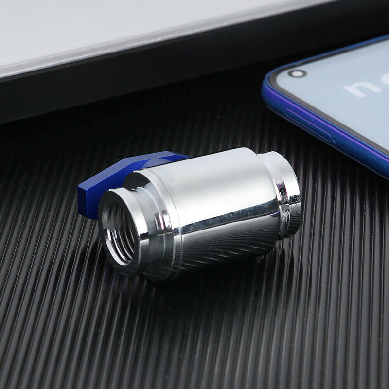G1/4 Thread Vent Valve Water Ball Valve for PC Water Cooling System (Blue) A