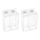 2PCS Acrylic Double Capacity Facemask Dispenser Case Organizer with Cover