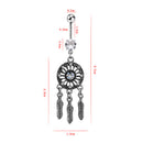 Crystal Rhinestone Dream Catcher Body Piercing Belly Button Navel Ring Bar N Gw