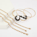 6pcs European Moon Bracelet Punk Retro Plated Bangles Women Jewelry Gift