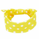 Hairband,Baby Ears Rabbit Polka Dot Elastic Bow Turban Knitted HeadBand (Ye B2C5