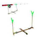 Outdoor Ice Fishing Rod Dual-Holder Rack 360 Rotation Y Shape Pole Stand