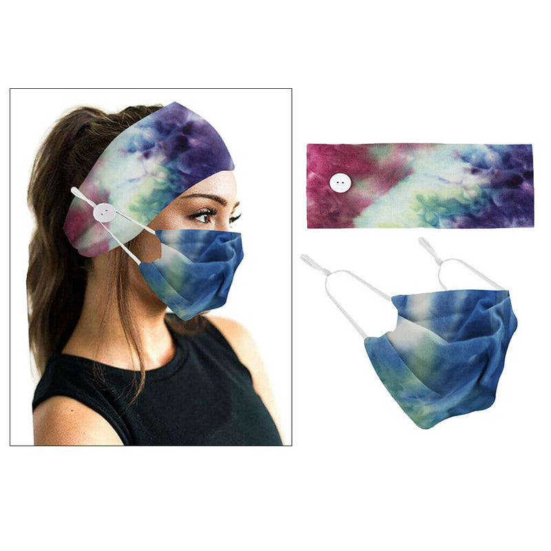 3PCS Women Fabric Yoga Headbands Facemask Outdoor Workout Turban Headwear