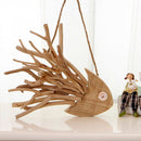 Mediterranean Nautical Wall Decor HANGING FISHING BEACH WOOD FISH ORNAMENT