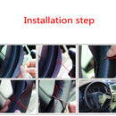 Car Auto Needle 38cm Universal Real Leather DIY Steering Wheel Protection Cover
