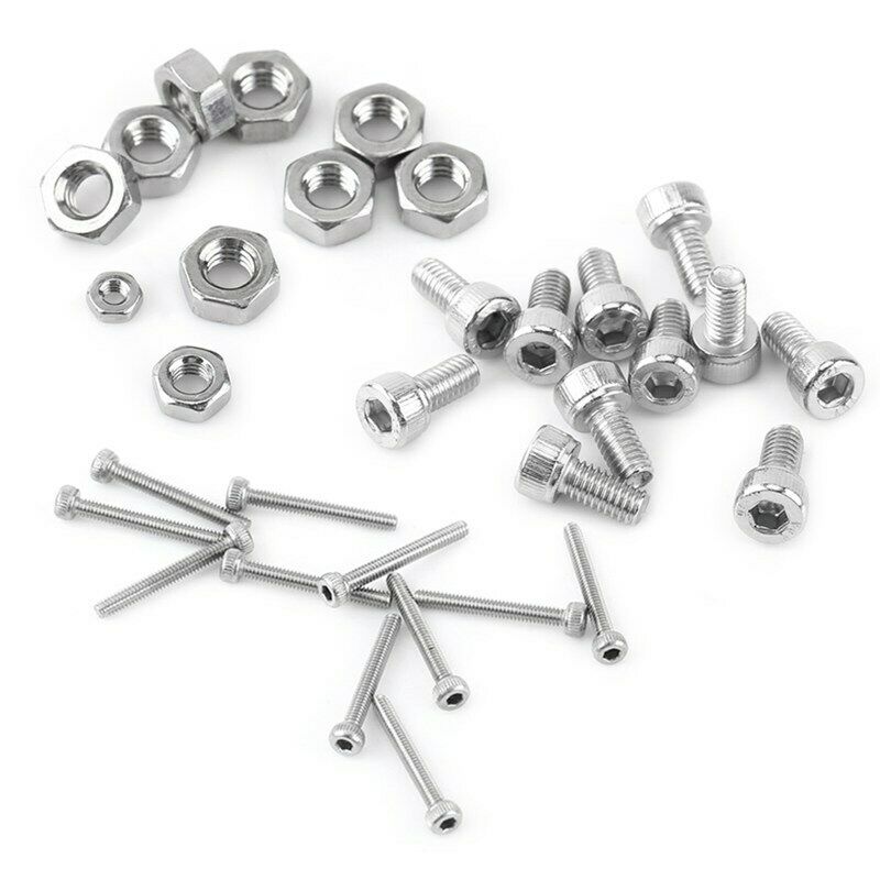 480pcs Hex Socket Head Cap Screws Nut Kit Set M2 M3 M4 Stainless Steel For  C2Q3