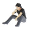 1:64 Figures Diorama Repair Factory Middle-aged Uncle Sitting and smoking