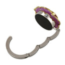 Textured Shimmery Zinc alloy Handbag Womens Foldable Purse Hook purple