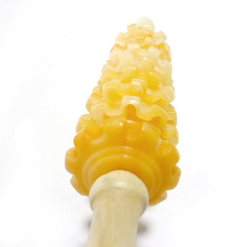 Massage Roller Stick Plastic Wheel Wood Handle Health Massager 9 Rollers f. Body