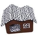 Luxury High-End Double Pet House Brown Dog Room 50x40x35cm
