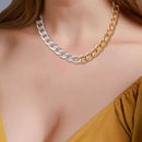 Punk Metal Thick Chain Choker Women Men Splicing Necklace Club Jewelry Gift