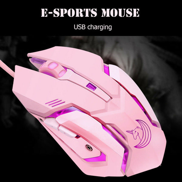 Cute USB Wired 3200DPI Adjustable Colorful Backlight Optical Gaming Mouse