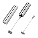 Milk Frother, Handheld Foam Maker, Portable Drink Mixer with 2 Whisk Head a