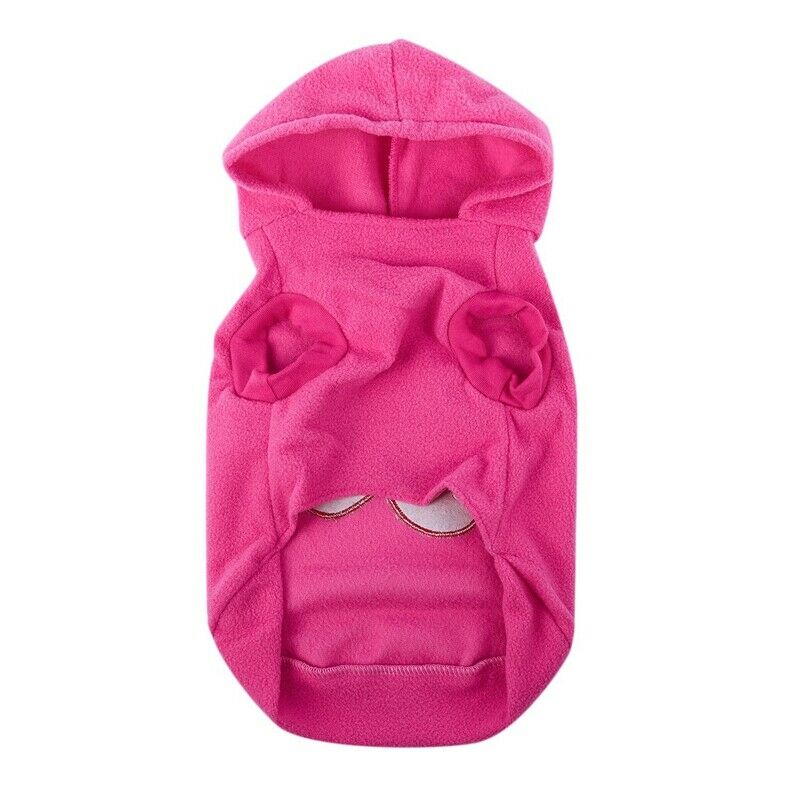 Small Strawberry Dog Cat Puppy Fleece Hoody Clothes Pet Apparel Dress Up -