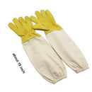 1 Pair Beekeeper Gloves Cotton Leather Apiculture Anti Bee Sleeves (Yellow) SN9F