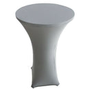 Grey Stretch Cocktail Poseur Dry Bar Pub Spandex Tablecloth Cover Party 60cm