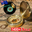 Portable Classic Brass Survival Camping Compass Outdoor Hiking Pocket Watch Map/