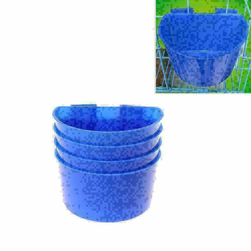 1 pcs Cup Hanging Water Feed Cage Cups Poultry Rabbit Chicken Blue X6J4 J7B F3I7