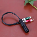3pin XLR Male to 2 RCA Male Cable Audio Adapter Cable Metal Connector