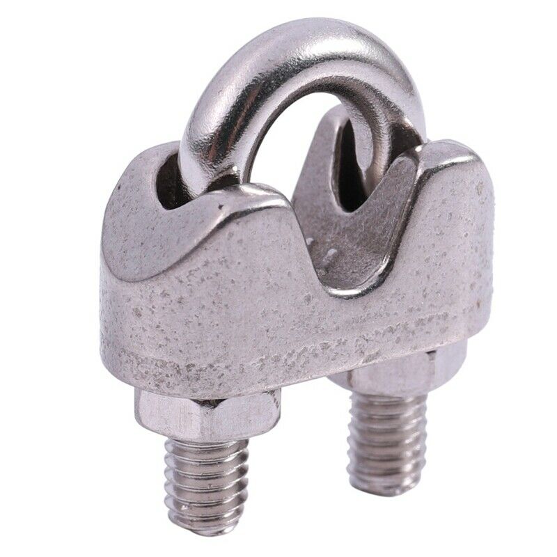 12 Pcs Threaded 6.5mm 1/4 Wire Rope Clip Cable Clamp Fastener