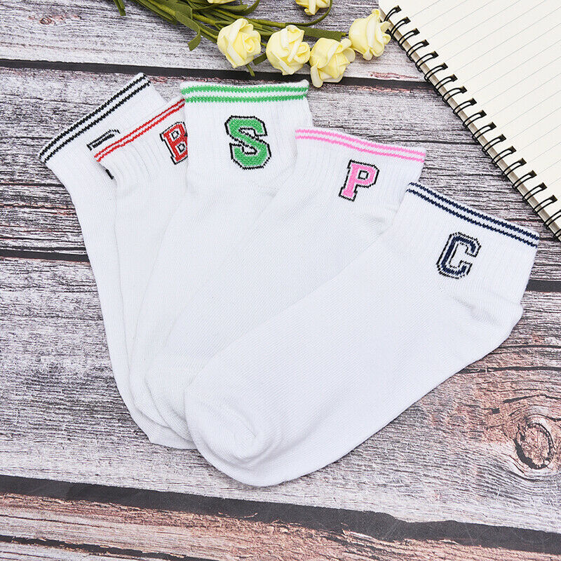 Women Paragraph letter Comfo rtable Cotton Sock Slippers Short Ankle Socks OZ