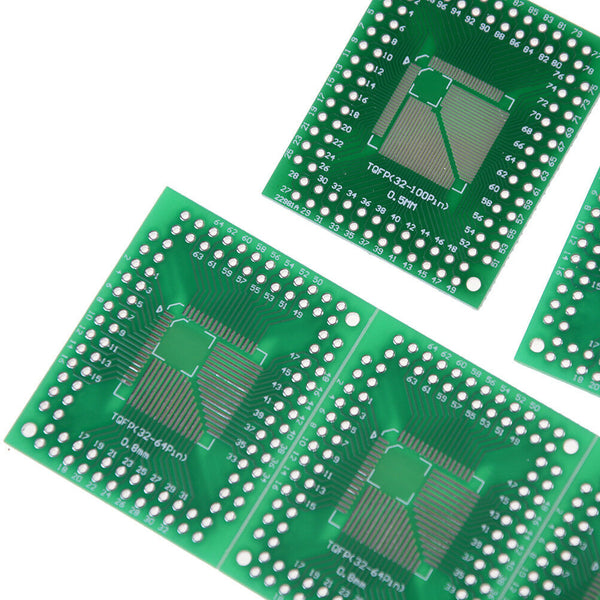 5pcs QFP/TQFP/LQFP/FQFP 32/44/64/80/100 to DIP Adapter PCB Board Converter FT