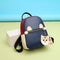 Girl Hit Color Small School Shoulder Bag Leather Women Dog Pendant Backpack