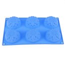 6 Cavity Flower Shaped Silicone DIY Handmade Soap Candle Cake Mold SuppliesBX