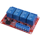 DC 12V 4-CH High Low Level Trigger Optocoupler Armored Relay Module 73 x 50