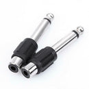 4pcs RCA/AV Female to 6.35mm 1/4 Inch Male Mono Audio Adapters Connecters
