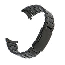 Stainless Steel Bracelet Watch Band Strap Curved End Solid Links Black 20mm