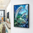 5D DIY Full Round Diamond Painting Dolphin Modern Cross Stitch (LG308)