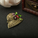 2 Pieces. Women's Fashion Brooch Hat-shaped With Red Crystal Embellishment