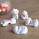 Japanese Ceramic Lucky Fortune Cats Chopsticks Rest Holder Cutlery Stand Hot