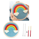 1Set Colorful Rainbow Punch  Embroidery Starter Kits For Beginner DIY Tool