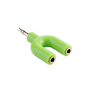 3.5mm Extension Earphone Audio Splitter 1 Male to 2 Female Adapter (Green)