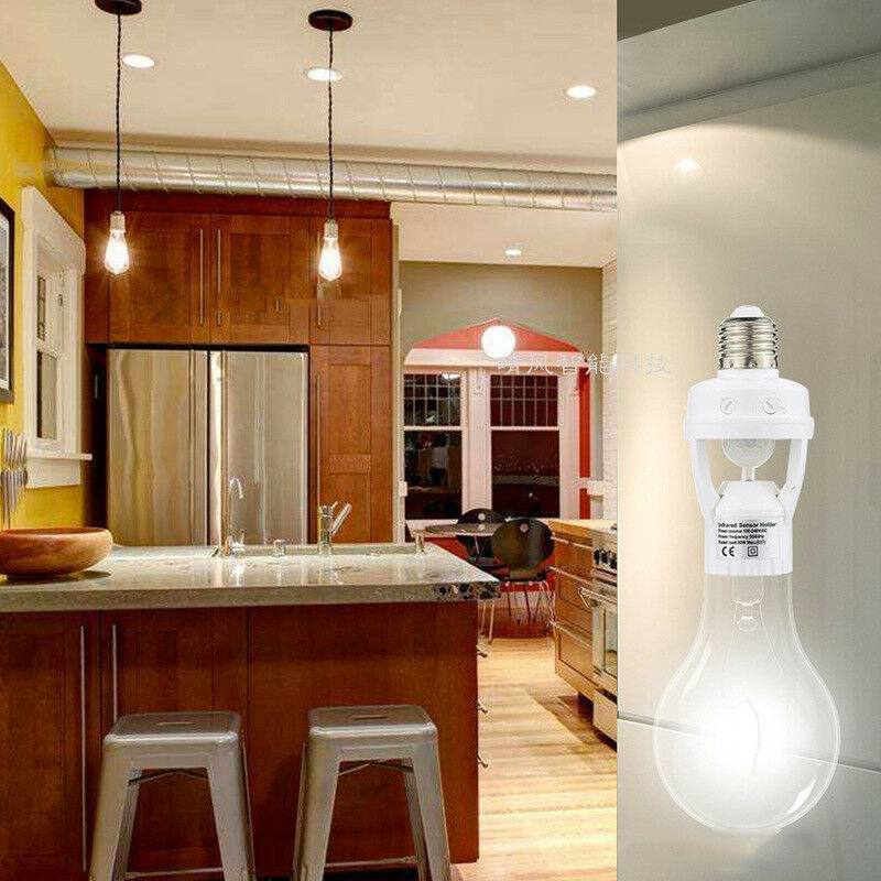 1* E27 Led Light Holder Pir Adapters Infrared Motion Sensor Lamp Bulb