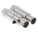 1 Pair(2 Packs) 4-Pin Mini XLR 5mm Socket Head Female Audio Jack Connector Set