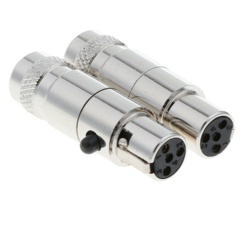 1 Pair(2 Packs) 4-Pin Mini XLR 5mm Socket Head Female Audio Jack Connector Set