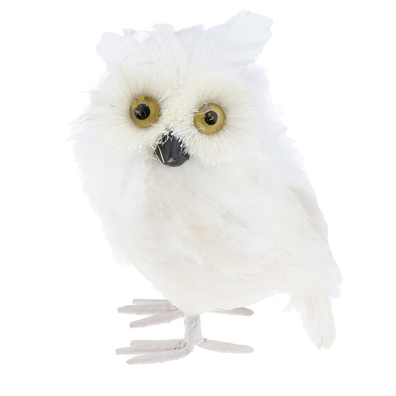2Pcs Mini Artificial Owl, Furry Realistic Imitation Taxidermy Home Garden Desk
